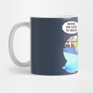 Bunny skate white rabbit skater, never too late Mug